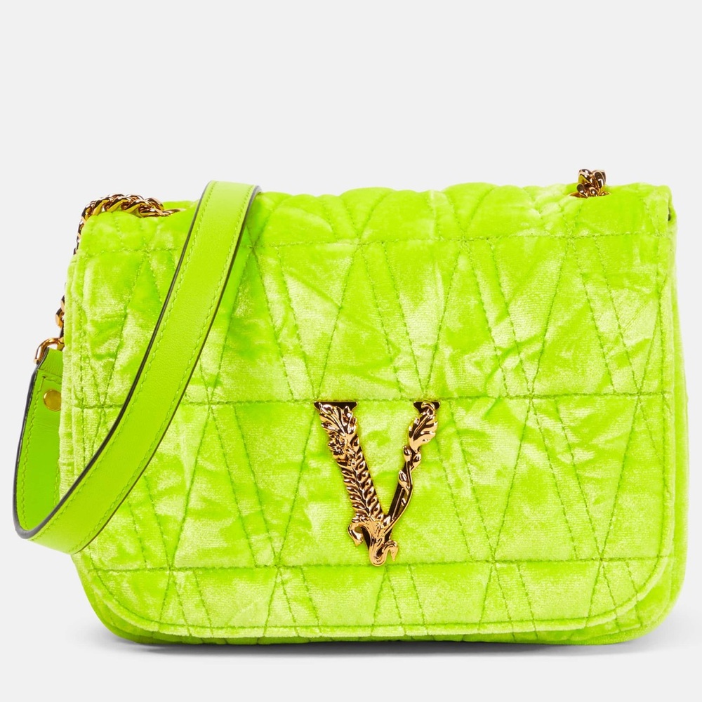 NWT Versace Virtus Velvet Shoulder Bag